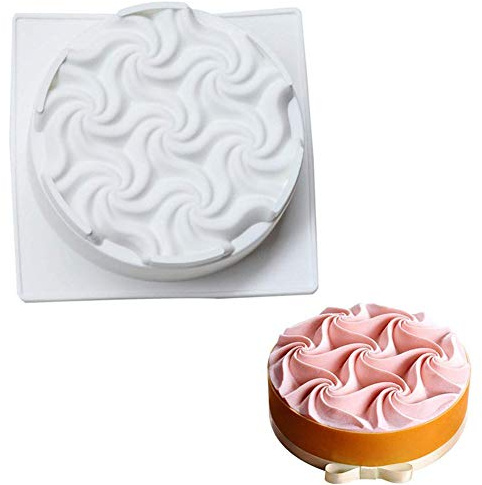 DUBENS Mousse-Kuchenform, Silikon Backform/Muffinform für Muffins, Cupcakes, Kuchen, Pudding, Eiswürfel und Gelee, Brotbackform, 3D Backformen DIY Mold (Spirale)