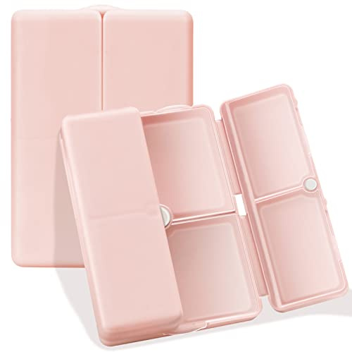 FYY 7 Day Pill Box Organiser, Travel Pill Case, [Folding Design][Large Capacity] Portable Pill Dispenser Container for Vitamins, Cod Liver Oil, Supplements, Medication Pink | Easy to Use, Privacy Protection,Magnetic Foldable Daily Pill Case for Purse or Pocket to Hold Vitamins,Supplements,Medication