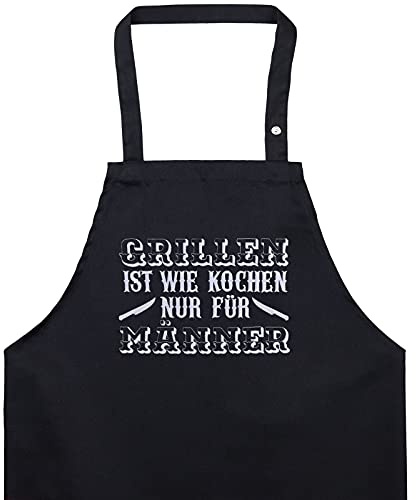 Förkläde med roligt ordspråk: grillen är som matlagning endast för män justerbart grillförkläde män broderat köksförkläde med ficka grillmästare köksförkläde män – present grillfans