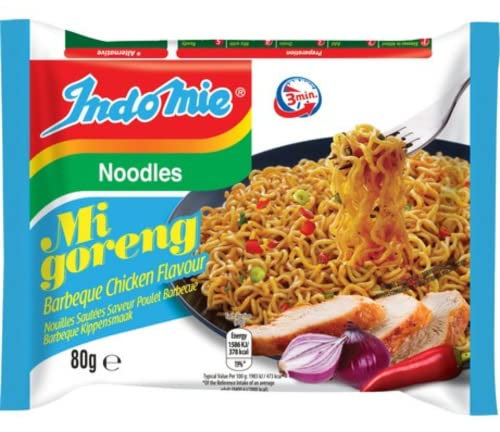 Indomie Mi Goreng BBQ Chicken Instant Noodles, 40 pack case / 40 x 82g