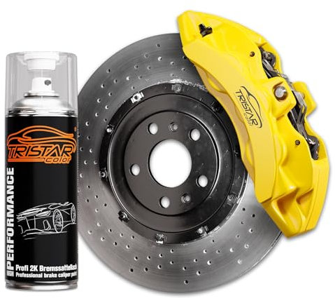 TRISTARcolor 2K Bremssattellack Flash Yellow Spraydose Sprühdose Spritzlack Sprühlack 400ml schnelltrocknend