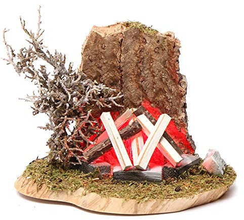 Holyart Lagerfeuer für 10/12cm Krippenfiguren mit flackernden Licht