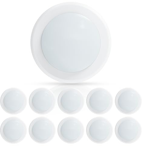 ECOELER 6in LED Disk Ceiling Light, 16.5W Dimmable Flush Mount Recessed Retrofit Lights, 6000K Bright White 1000Lm, ETL Listed, Installs with J-Box & Canister for Home Improved, ETL Lised