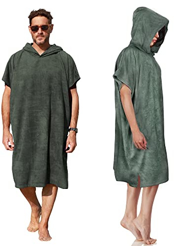 Kato Tirrinia Poncho de surf à capuche Changing Towels Quick Dry Beach Change Robe pour adulte homme femme imperméable et anti-sable pour le surf, la natation, la baignade, le bain