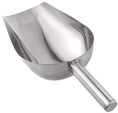 DOITOOL Grandi scarpe da ghiaccio in acciaio inox, 12 pollici, fodera in metallo, scoop, fondo rotondo, paletta per caramelle, cubetti di ghiaccio, pala per utilità per feste in cucina