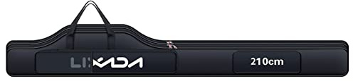 ERYUE 210 cm Sac de Pêche Portable Pliant Canne à Pêche Équipement Moulinet Organisateur