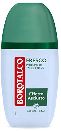 Borotalco, Deodorante Vapo Fresco, Formula Senza Alcool e Senza Gas, Effetto Extra Asciutto, 48h di Efficacia, Profumo di Talco Fresco - 1 Flacone da 75 ml