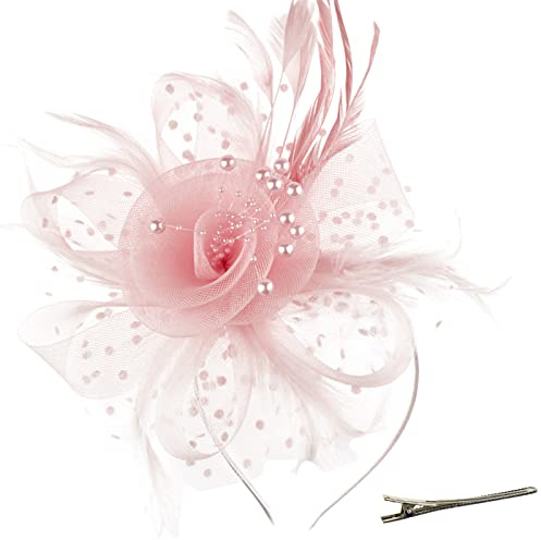AQOKKA Women Fascinators Hats Flower Fascinators with Headband and Clip Tea Party Headwear for Women and Girls