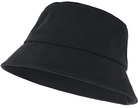Yolev Fischerhut Damen Eimerhut Einfarbig Sonnenblende Bucket Hat mit UV Schutz Sonnen Hut Schwarz Faltbar Sommer Outdoor Sporthut Anglerhut Herren