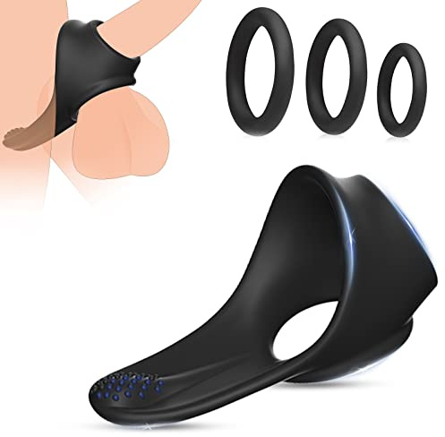 BDSMJOY Hodenring Pennisring dehnbar Silikon,mit 3 Penisringe,Hodenringe für den Mann,Sex Spielzeug für Paare,Penis Ring,Cockringe extrem Silikon,Ballstretcher,Sex Spielzeug für die Männer (Schwarz)