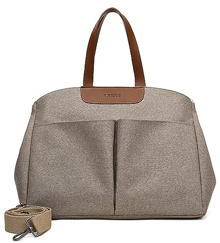 Vllcsla Wickeltasche Kinderwagen Damen Wasserdicht, Khaki, mit 2 Kinderwagen Haken & Isoliertasche, Elegante Wickeltasche Große, Universal Baby Taschen Multifunktions für Mama Papa, 38x15x27 cm