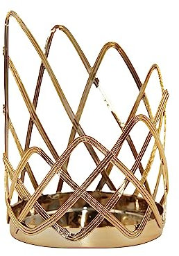 Kerzenhalterhalter Licht Luxus Goldene Eisen Kerzenhalter Hochzeit Hohl Woven Kerzenhalter Ornamente Desktop Lagerung Stift Halter Hohl Handwerk Kandelaber (Color : C)