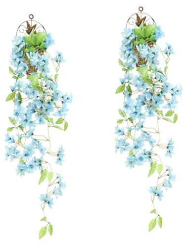 Toyvian 2stücke Rustikaler Hängender Blütenkorb Mit Simulation Blumenranken Wandmontage Für Kreative Deko Für Innen Und Außenbereich Vielseitig Einsetzbar Als Blumenarrangement Oder