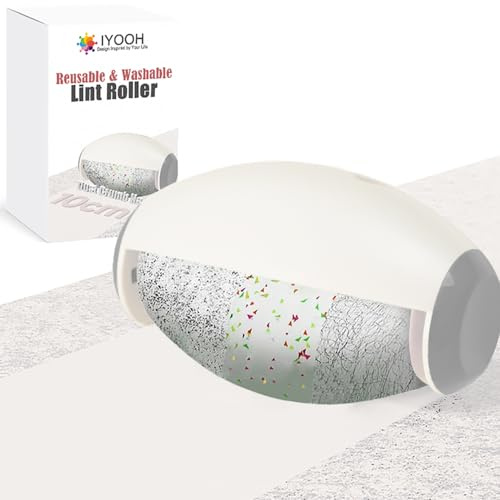 IYOOH Wiederverwendbarer Fusselrollerball, Mini Reisegröße Fusselrolle für Kleidung, Unterwegs Kleiner tragbarer Fusselballentferner für Kleidung und Tierhaare, extra klebriges & waschbares Gel (Weiß)
