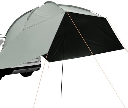 VEVOR Vehicle Awning, Large 10' x 7' Shade Coverage Car Side Awning, PU2000mm UV50+ Car Awning with Extended Side Canopies and Portable Storage Bag, Suitable for Truck, SUV, Van, Campers