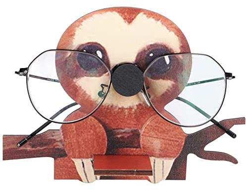 VIFERR Brillenständer Holz Brillenhalter Tierform Sonnenbrillenhalter Brillenablage Gläser Display Aufbewahrung Geschenk für Zuhause, Büro, Schreibtisch, Dekoration (Sloth)