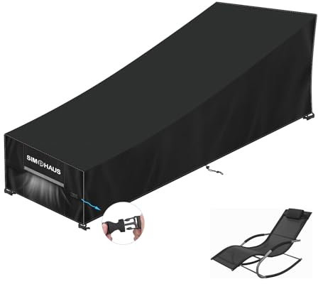 SIMPHAUS Relaxliege Gartenliege Abdeckung Schaukelliege Outdoor Abdeckplane Gartenliege Wasserdicht Schutzhülle für Sonnenliege Liegestuhl Swingliege Liegenabdeckung Anti-UV Oxford Gewebe 160x70x40/89