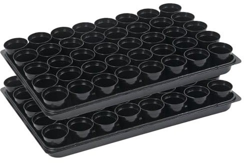 Tymar 40 Anzuchttöpfe mit Untersetzer, Blumentopf mit Pflanzschalen, mit Tablett, Shuttle-Trageschalen (Anzuchttöpfe ø5 + Untersetzer, 2 Pack)