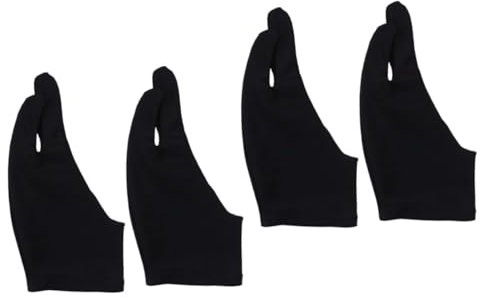 MAGICLULU 4 Stück Antifouling-Künstlerhandschuhe Handschuh für digitale Kunst 2 Fingerhandschuhe tablet handschuh handschlaufe handschuhe Antifouling-Sketch-Handschuhe digitales Tablet