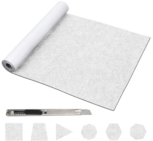 Filzrolle Selbstklebend 40x220cm, 2mm Dicke Selbstklebend Filzstoff, Meterware Filzmatte für DIY, Sofa,Tisch und Stuhlbeinschoner, Möbelgleiter, Autoschalldämmung und Bodenschoner (Hellgrau)