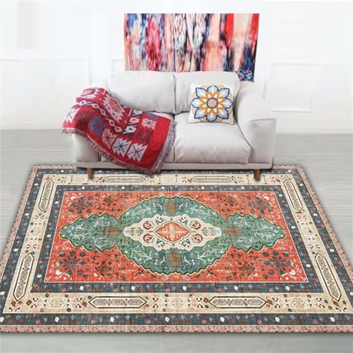 RUGMRZ Wohnzimmer Teppich Deko Wohnung Flur Rechteckiger Roter Flurteppich Waschbar Teppiche 180X250Cm 5Ft 10.9''X8Ft 2.4''