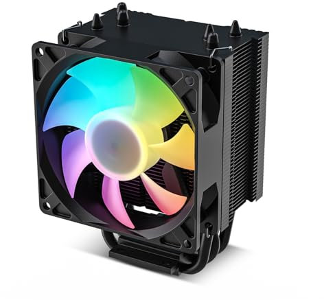 Vetroo V3 CPU Air Cooler with ARGB Lighting and PWM Smart Control - Adjustable Fan Height, Direct Heat Pipes, High-Density Aluminium Fins, for AMD AM4, AM5 & Intel LGA1851, 1700, 1200, 115X