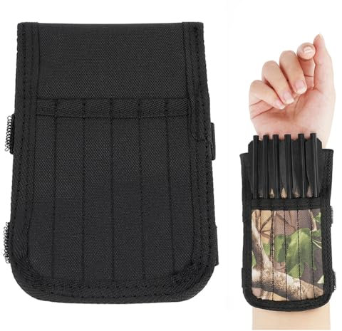 SHARROW Bogenschießen Pfeile Köcher für Mini Armbrustbolzen, Armbrust Pfeilköcher Oxford Tuch Camouflage Pfeilhalter für 12 Stück Armbrust Bolzen (Schwarz)