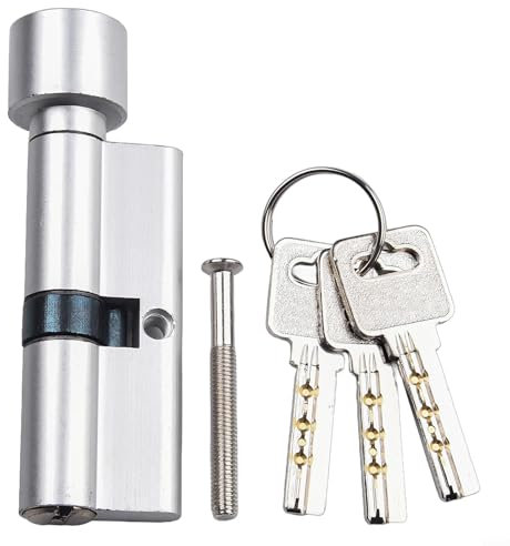 Stylish Aluminum Lock Knob Cylinder with 3 Keys and Installation Screw (Silver)