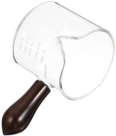 MAGICLULU Tazza Con Doppio Beccuccio E Manico in Legno Per Caffè Espresso Per Uso Domestico