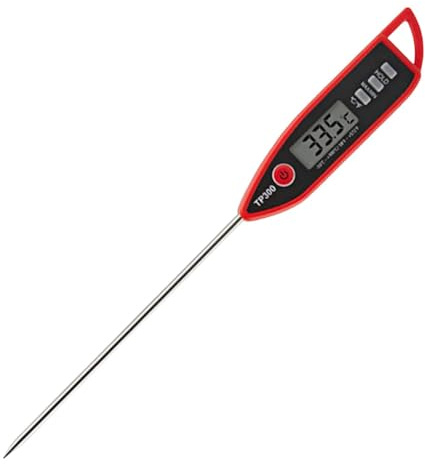 Digital kökstermometer, för mat och dryck -50 °C till +300 °C, termometer matlagning med långa sonder, rostfritt stål, grilltermometer, kötttermometer, 22,9 cm