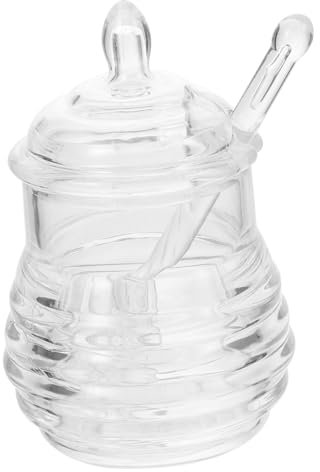 TOPBATHY Honey Pot Stirring Bar Jar for Kitchen Storage for Honey Syrup and Jam in Household Restaurant