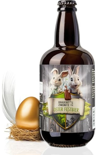 Brauerei Zwönitz Oster Festbier 0,75 Liter - Osterbier als kleines Ostergeschenk - Oster Bier - Kleinigkeit zu Ostern für Männer - Bier-Geschenkideen