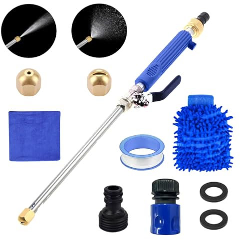 jet Hochdruckreiniger, 2-in-1 Hochdruckreiniger, Hochdruckreinigers mit 2 Strahldüsen und Schlauch-Schnellkupplungen, Geeignet für Autowäsche und Gartenreinigung (1PCS Blue)