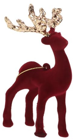 Supvox Lebensechte Beflockte Rentierfigur Elch-tischdekoration Für Festtagsstimmung Wildtier-hängeornament Mit Glitzerfinish Weihnachtsfigur Für Dekoration