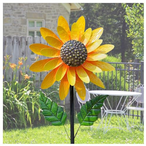 Molinillos De Viento Girasoles, Veleta Decorativa con Diseño De Girasol Rehiletes De Jardín Gran Regalo para Amigos Y Familiares