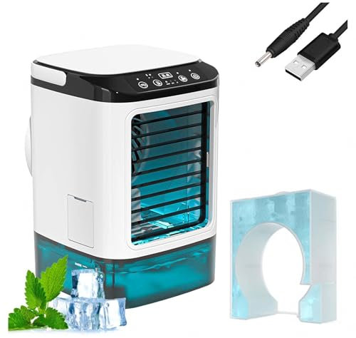 HBDSMLPL con Caja De Hielo Aire Acondicionado Portatil Silencioso, Aire Acondicionado Portátil Sin Tubo Atomización Silenciosa Enfriador De Aire