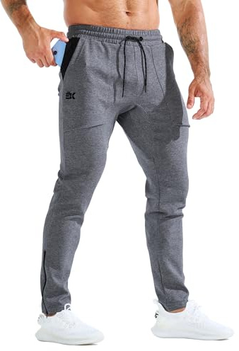 ZENWILL ZeroBols Pantalones Deportivos Hombre Gimnasio Cremallera Gym Jogger Pantalón Largo Running Entrenamiento Hombre(Gris Oscuro,L)