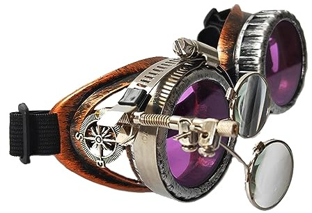 Verbesserte Steampunk-Brille, Welding, Gothic, Cosplay, Vintage, Rustikal, RaveParty, Kostüm, für Damen und Herren, Geschenk, Requisiten, verbessertes Steampunk-Schweiß-Gothic-Kostüm, Vintage
