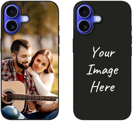 Personalisierte Handyhülle für Apple iPhone 17 Hülle Personalisiert Foto Bild Digital individuelles Custom Logo Text Namen Schutzhülle Silikon Schwarz Ultradünn Case Umfassender Schutz Kratzfest