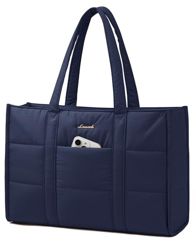 LOVEVOOK Borsa Donna, Grande Puffer Borse Università Borsa da Lavoro porta PC 15,6 Pollici, Tote Bag Shopper Borse Tracolla per Ufficio Insegnante Docente Scuola