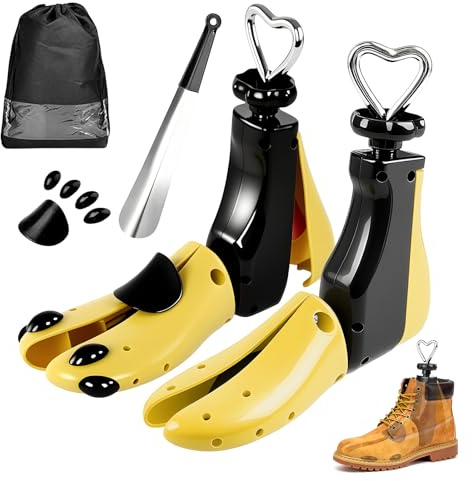 ALKNOT 2 Stück Schuhdehner für Damen und Herren – Einstellbar in Länge & Breite – Schuhspreizer für enge Schuhe, Stiefel, Wanderschuhe, Boots, Sneaker – Effektiver Schuhweiter zur Druckentlastung