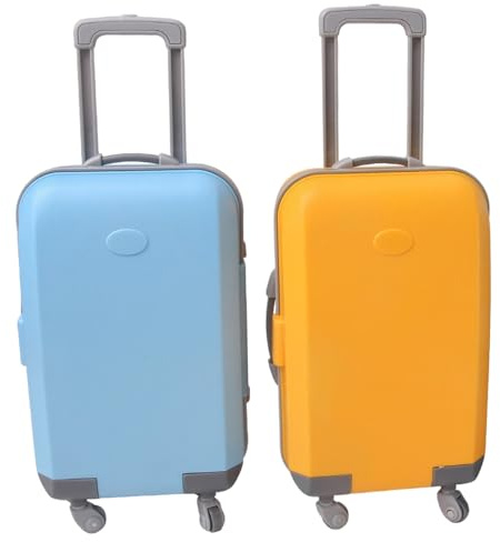 Grtheenumb 2 pièces Mini Valise 4x2x9 Pouces Mignon réaliste Voyage Bagages Coffre poupée Valise créative Bricolage Jouet pour Maison de poupée décor Enfants Jeu de rôle Cadeaux Mini Jouet
