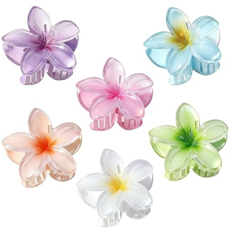 Fysaran Blumen Haarklammer 6 Stück Blume Haarspange für dickes & dünn Haar starker Halt Rutschfest, Haarschmuck Blumen für Frauen, Mädchen, Urlaubsgeschenke