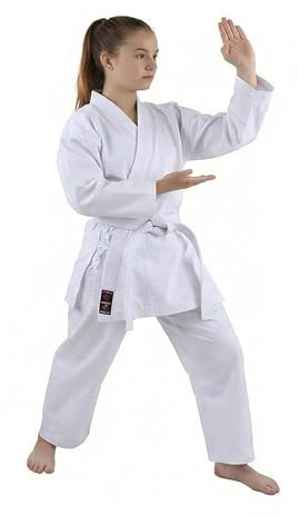 ARIMA Kihon White Karate Gi Uniform – Lightweight Beginner Gi for Training – Durable WKF-Style Karate Suit with Belt - 115