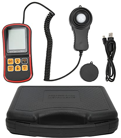 Luxmetro Digitale Divisibile, Misuratore di Illuminazione e Temperatura, Fino 200000 LX - Misurazioni Accurate, Display Doppio, Uso Professionale e Domestico