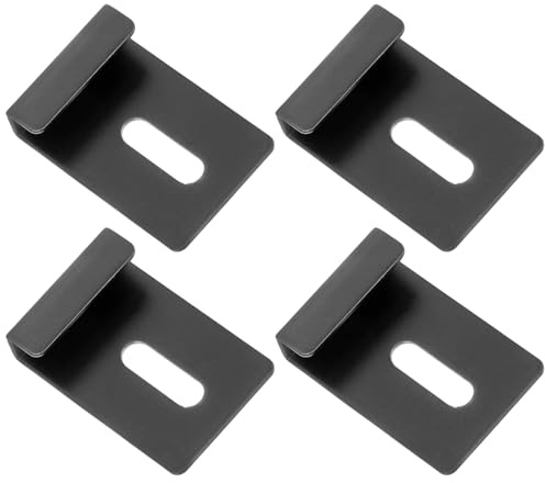 Alipis Set 4 Staffe da Parete in Acciaio Inox 304 Nero per Montaggio Specchio Pesante Clip Porta Specchi Robuste per Installazione a Muro Supporti Multiuso per Appendiabiti e