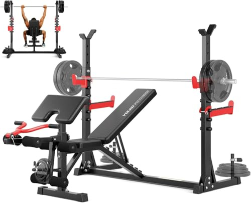 YOLEO Banc de Musculation Olympique Multifinctionnal avec Développé Couché (Olympique)