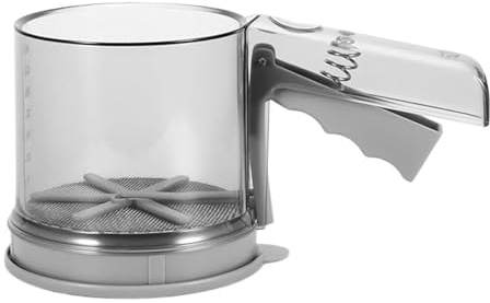 Tamiz De Azúcar En Polvo – Tamiz De Cocinar De Malla Fina De Acero Inoxidable De 3 Tazas, Plumero De Harina Semi-automático De Doble Capa Para Pasteles Y Pasteles, Cocina Profesional