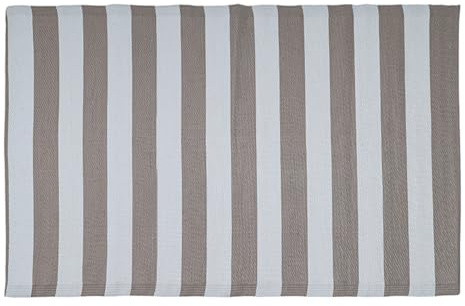 VERDELOOK | Tappeto Summer a Righe Bianco/Beige 180x270 cm in Polipropilene, Tappetino per Interni ed Esterni Lavabile, Arredo Tessile per Giardino, Terrazza e Balcone