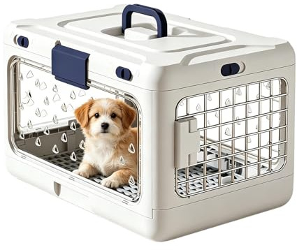 Cage à Chien,Coque Rigide, Portable et Pliable - Transporteur Rigide Chat Avion - pour Chatons Chiots Sorties Camping Vélo Plein Air Promenade Road Trip Randonnée